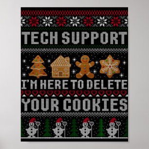 Funny Christmas Tech Suprt Computer T Shirt Poster