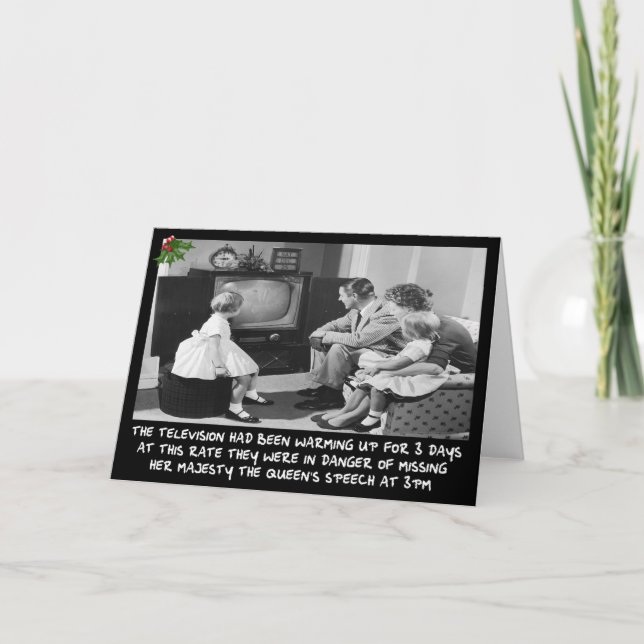 Funny Christmas television Holiday Card (Front)