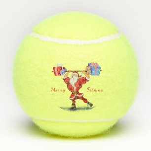 Funny Christmas Tennis Balls Fitness Santa Claus