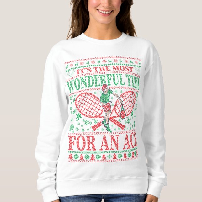 FUNNY CHRISTMAS TENNIS QUOTES UGLY SWEATER (Front)