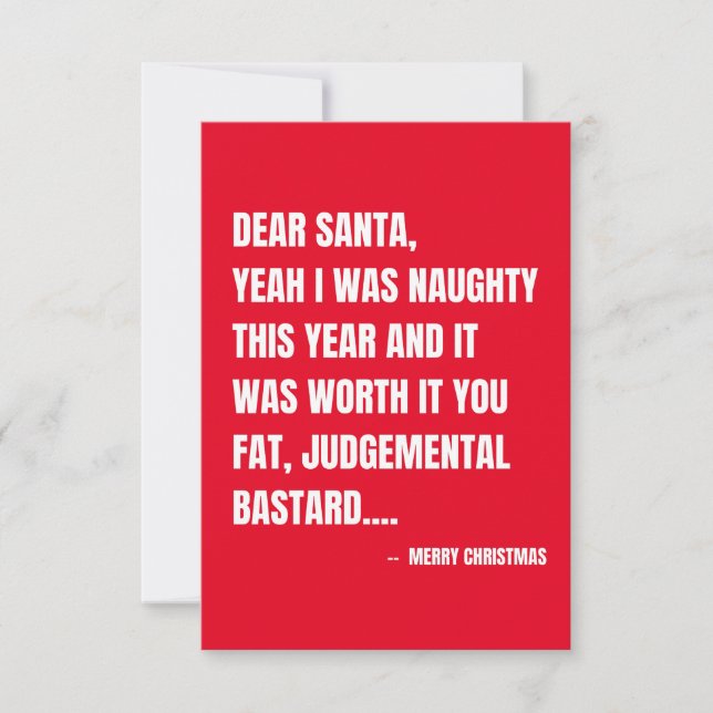 Funny Christmas  Thank You Card (Front)