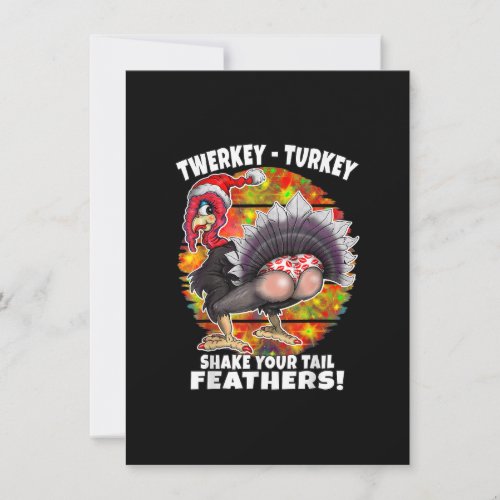 Funny Christmas Thanksgiving Twerking Turkey Humor Invitation