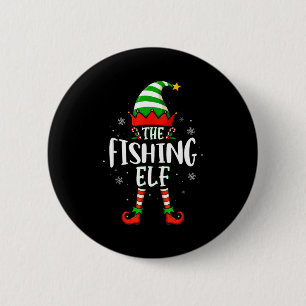 Funny Christmas The Fishing Elf Family Matching Xm Button