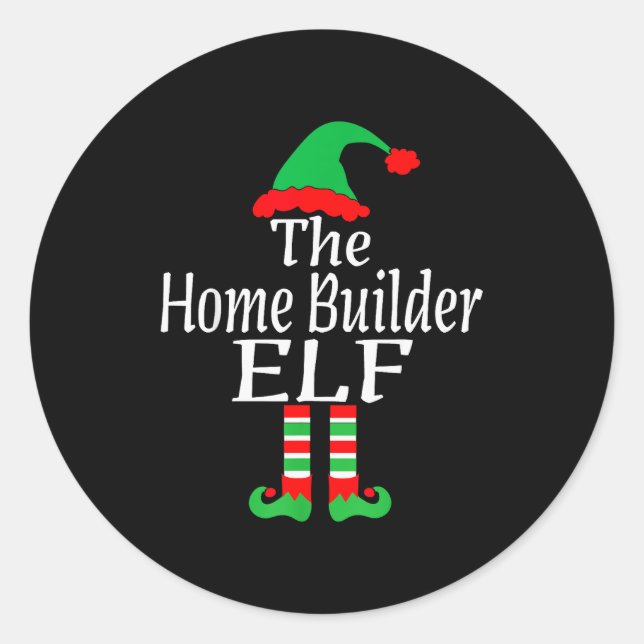 Funny Christmas The Home Builder Elf Developer Arc Classic Round Sticker (Front)