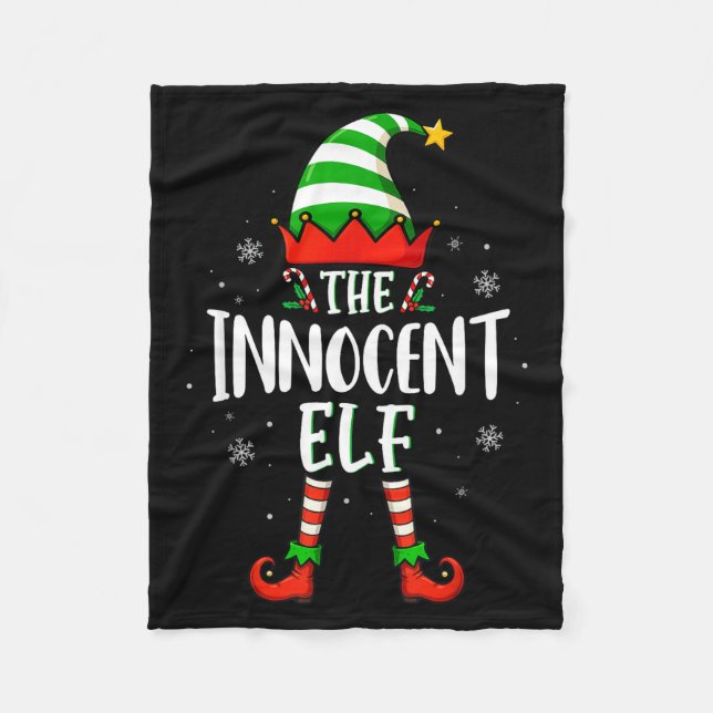 Funny Christmas The Innocent Elf Family Matching X Fleece Blanket (Front)