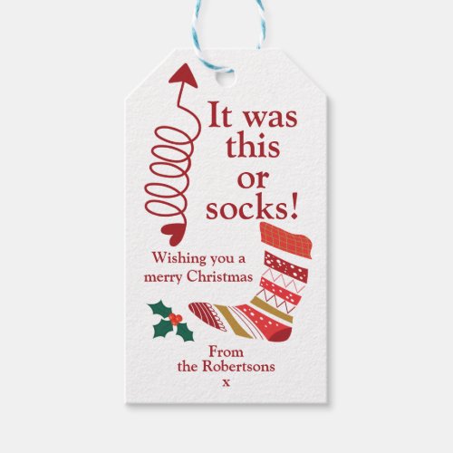 Funny Christmas This Or Socks Gift Tags