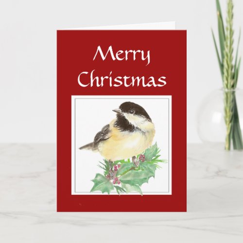 Funny Christmas  Times are Tough Chickadee Bird Holiday Card