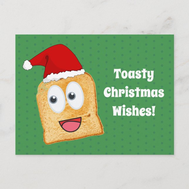 Funny Christmas Toast Holiday Postcard (Front)
