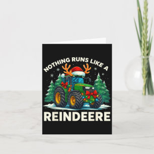Funny Christmas Tractor Nothing Runs Like A Reinde Card