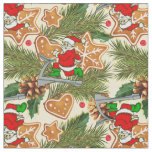 funny christmas treadmill santa cookies  fabric