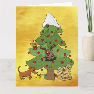 funny Christmas tree Card