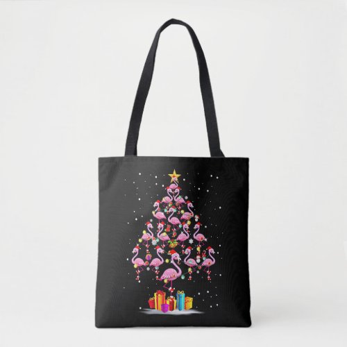Funny Christmas Tree Flamingo Hat Santa Best Xmas  Tote Bag