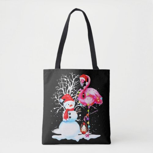 Funny Christmas Tree Flamingo Hat Santa Best Xmas  Tote Bag