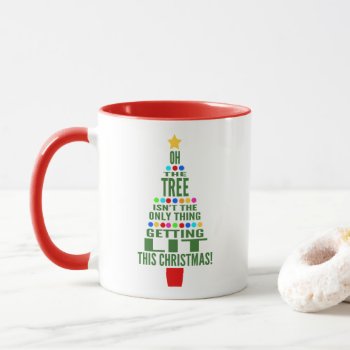 Funny Christmas Tree | Getting Lit Holiday Humor Mug by keyandcompass at Zazzle