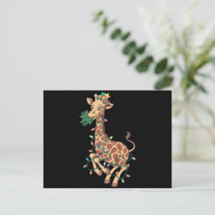 Funny Christmas Tree Giraffe Lover Gift Love  Holiday Postcard