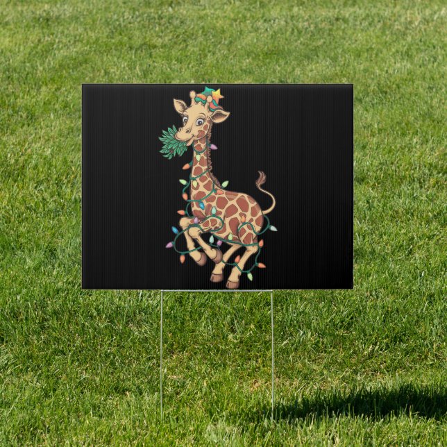 Funny Christmas Tree Giraffe Lover Gift Love  Sign (Insitu)