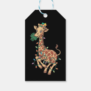 Funny Christmas Tree Giraffe Lover Gift Love  Tags