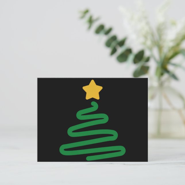 Funny Christmas Tree Holiday Postcard (Standing Front)