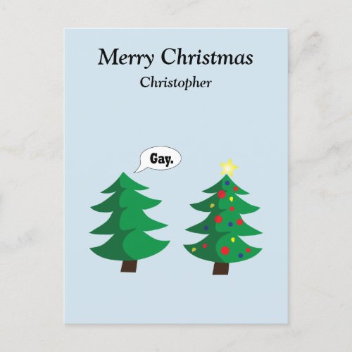 Funny Christmas tree Holiday Postcard