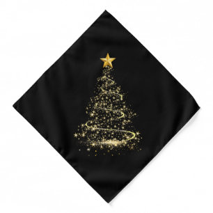 Funny Christmas Tree in Gold Merry Christmas Pajam Bandana