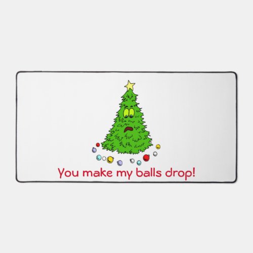 Funny Christmas Tree Joke Make Balls Drop Holiday Desk Mat