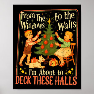 Funny Christmas Tree Kids Xmas From The Windows To Poster