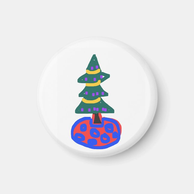 Funny Christmas Tree Magnet (Front)