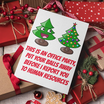 Funny Christmas Tree - Office Party Holiday Card by AardvarkApparel at Zazzle