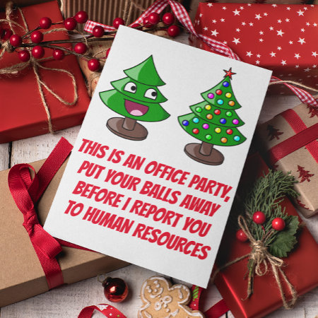 Funny Christmas Tree - Office Party Holiday Card