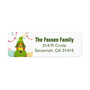 Funny Christmas Tree Poodle Label