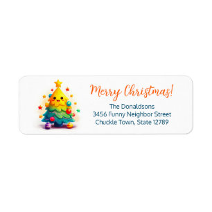 Funny Christmas Tree Return Address Labels