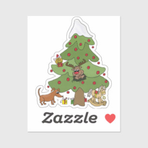 funny Christmas tree Sticker