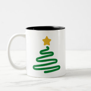 Funny Christmas Tree Two-Tone Coffee Mug