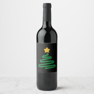 Funny Christmas Tree Wine Label
