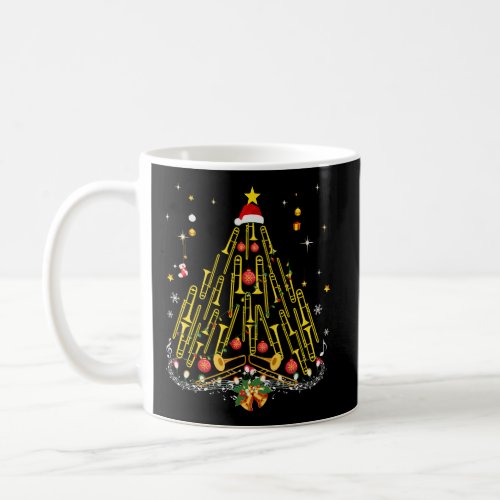Funny Christmas Trombone Player Gifts Xmas Tree Coffee Mug