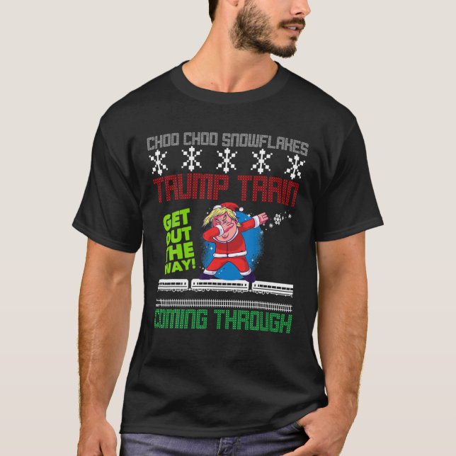 Funny Christmas Trump Train T-Shirt (Front)