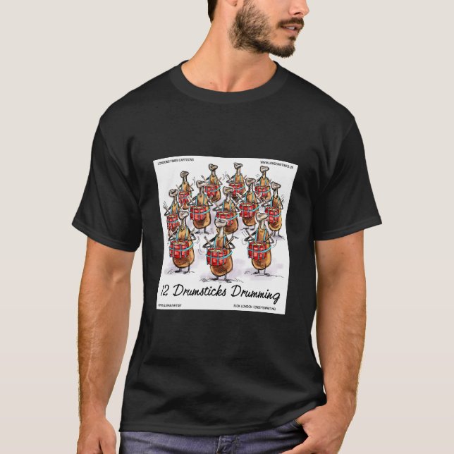 Funny Christmas Tshirt "12 Drumsticks Drumming  (Front)