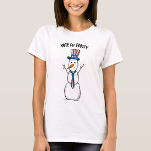 Funny Christmas Tshirts Patriotic Frosty Snowman