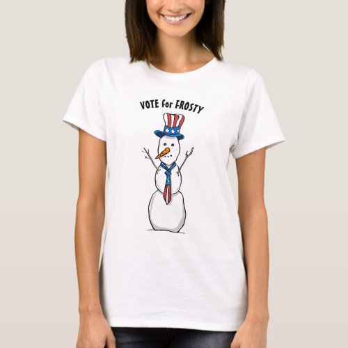 Funny Christmas Tshirts  Patriotic Frosty Snowman