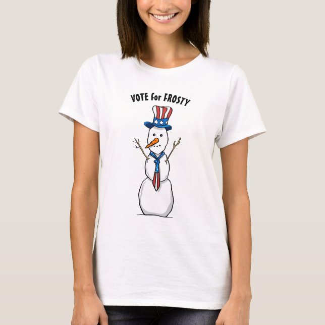 Funny Christmas Tshirts | Patriotic Frosty Snowman (Front)