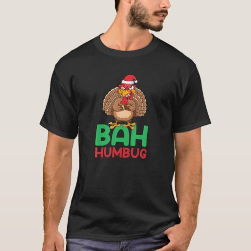 Funny Christmas Turkey Bah Humbug Ebenezer Scrooge T_Shirt