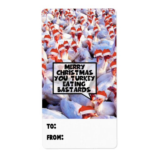 Funny Christmas Turkey Shipping Labels | Zazzle