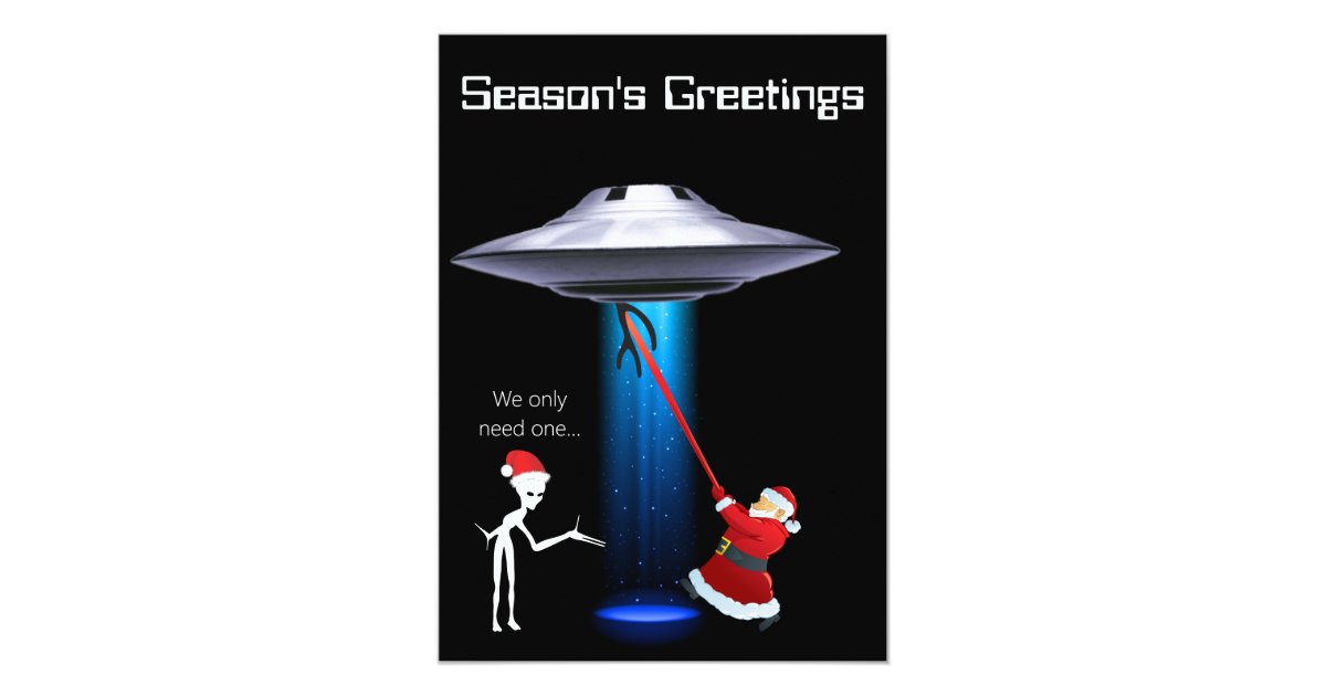 Funny Christmas UFO Party Invitation