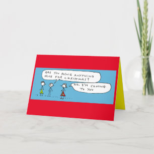 Funny Christmas Visit Cartoon Joke Holiday Card