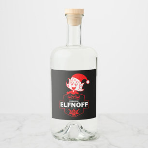Funny Christmas Vodka Liquor Bottle Label