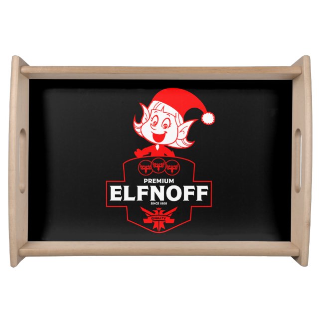 Funny Christmas Vodka Serving Tray (Front)