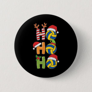 Funny Christmas Volleyball Ho Ho Ho Volleyball Xma Button