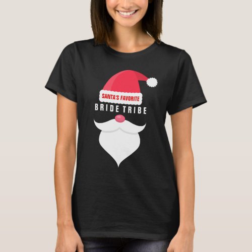 Funny Christmas Wedding Santas Bride Tribe Custom T_Shirt