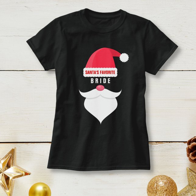 Funny Christmas Wedding Santa's Favorite Bride T-Shirt (Creator Uploaded)