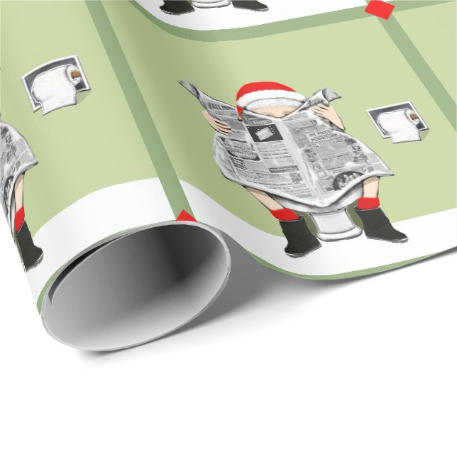 Funny Christmas White Elephant Gift Wrapping Paper (Roll Corner)